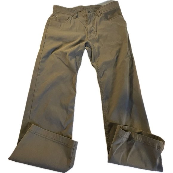 prAna Breathe Pants 34 X 29 Brown Slim Fit 5 Pocket Straight Leg Casual Hiking - Picture 2 of 13